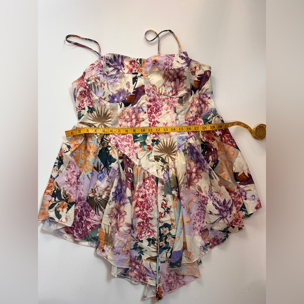 tropical print hanky hem dress